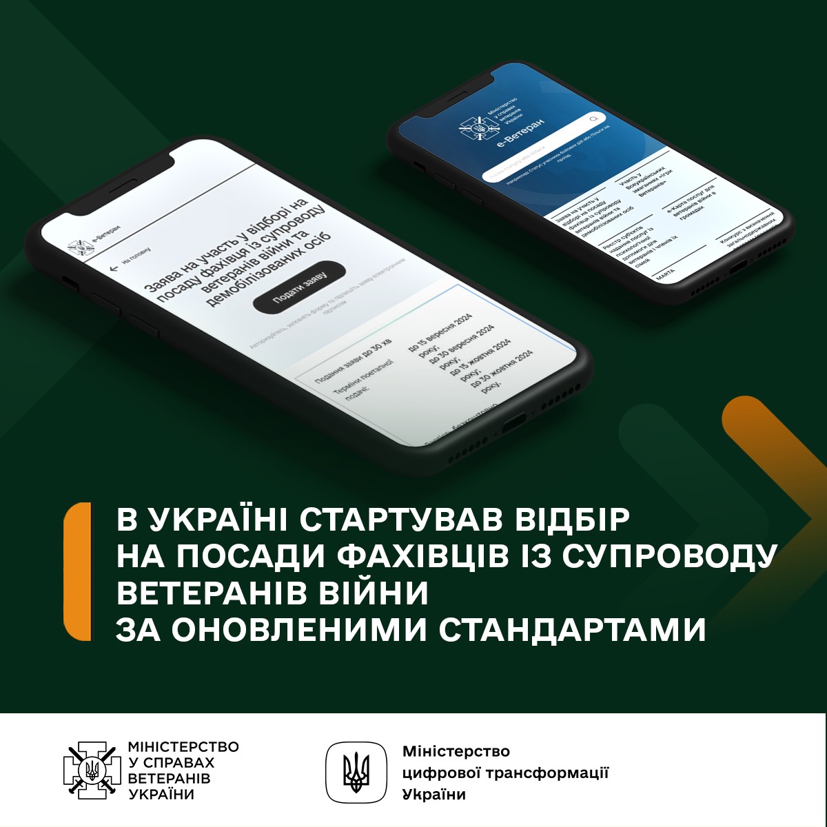 Увага! Проводиться відбір на посади фахівців із супроводу ветеранів війни та демобілізованих осіб відповідно до оновленого професійного стандарту